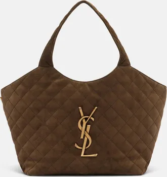 Saint Laurent Borsa Icare Medium in suede matelass&eacute;