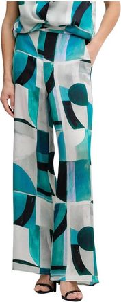 Joseph Ribkoff Geometric Wide Leg Pants - Dames - Wijde Broeken - Veelkleurig - S - Satijn - Broeken
