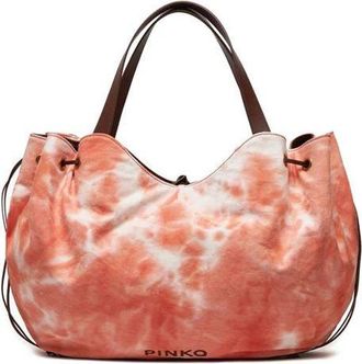Pinko Womens Tote Bag Orange Cotton - Tote-Bags