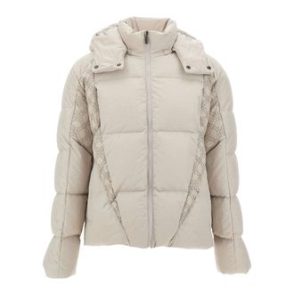 Off-white Bookish Racing Puffer Jacket - Heren - Jassen - Beige - Maat: M Leer
