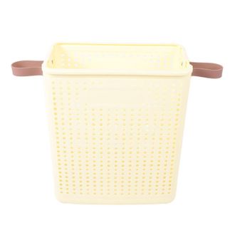 OEM Cesto De Ropa Delgado Y Plegable, Ahorra Espacio, Pl&aacute;stico Pp Resistente, Para Esquina Del Ba&ntilde;o, Color Blanco Crema, Sin Ruedas