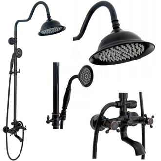Rea Conjunto De Ducha Rea Retro Old Negro