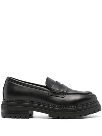 Nero Giardini round-toe leather loafers - Black