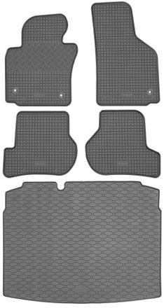 OEM Volkswagen Golf Vi Hatchback De 09.2008 A 09.2012. Juego: Alfombrillas De Goma Para Coche + Alfombrilla Para Maletero