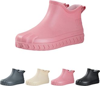 Generic Wellington Womens Rain Boots Waterproof Ankle Boots with Anti-Slip Traction Outdoor Casual Rubber Water Shoes for Boating, Camping, Farming, Outdoor W