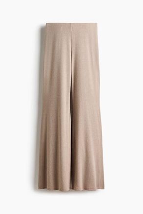 H&M Flared Fine-knit Trousers in Taupe at Nordstrom, Size X-Small