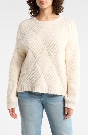 Elodie Diamond Knit Sweater in Ivory at Nordstrom Rack, Size X-Small