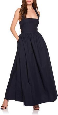 Susana Monaco Halter Neck Cotton Poplin Dress in Midnight at Nordstrom Rack, Size X-Small