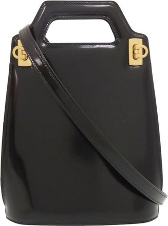 Ferragamo Pre-owned Ferragamo Mini Brushed Calfskin Gancini North South Wanda Top Handle Bag Ladies B178ON66B35A0BN6