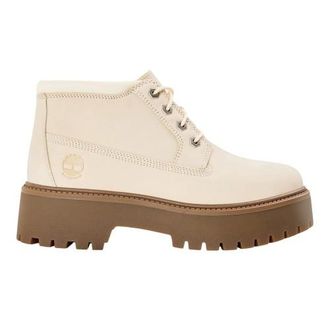 Timberland Dames Stone Street Leren Waterdichte Enkellaarsjes (Wit)