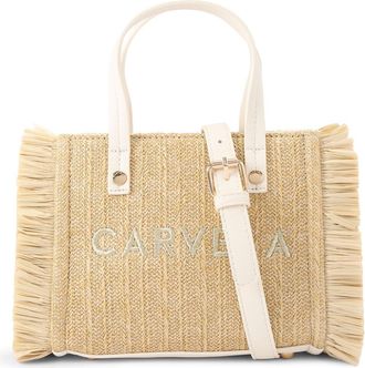 Carvela Womens Frame Raffia Micro Bag - Beige Fabric - One Size