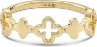 Devata Clover Ring in 14K Gold, 6mm in Yellow Gold at Nordstrom, Size 8