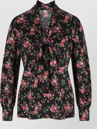 Dolce & Gabbana top high neck bow detail floral pattern