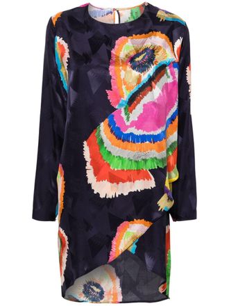 Rianna + Nina Zijden tuniek blouse - Blauw