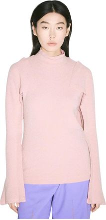 Kiko Kostadinov Kiko Kostadinov, Truien & Vesten, Dames, Roze, S, Wol, Wolmix badstof hoge hals top