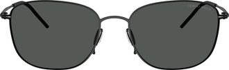 Giorgio Armani 0ar6168 Rectangular Metal Frame Sunglasses with Adjustable Nose Pads
