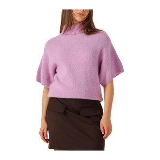 Notre-V Lila Alpaca Gebreide Trui - Dames - Coltruien - Paars - S - Truien & Vesten
