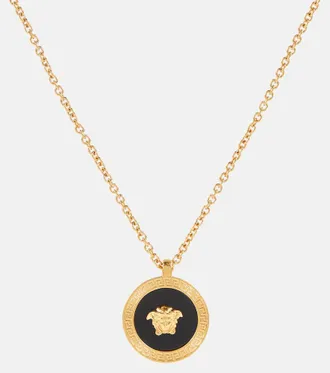 Versace Medusa enamel pendant necklace