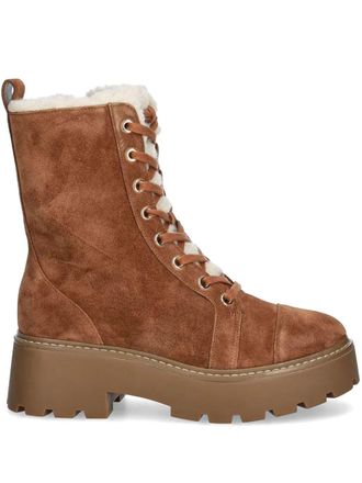 Michael Michael Kors suede combat boots - women - Suede - 10 - Brown