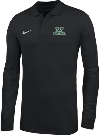 Nike Mens College (Mississippi Valley State University) Dri-FIT Long-Sleeve Polo in Black | ZM04PYMVSU26-BLK