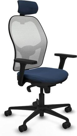 Piqueras y Crespo Piqueras Y Crespo - Jorquera sincro malla blanca similpiel azul marino brazos 3D base nailon cabecero 2D ruedas 65mm nailon