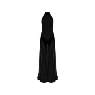 Alexander McQueen Gowns, female, Black, XS, Silk Georgette Evening Dress