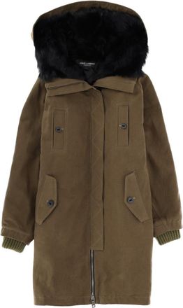 Dolce & Gabbana Green Solid Hood Jacket