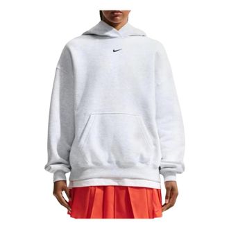 Nike (WMNS) Nike Studio Fleece Medium Weight Hoodie Birch Heather Black IM8502-051