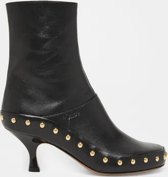 Chlo&eacute; Junie Studded Leather Ankle Boots