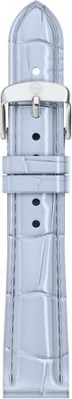 Michele 16mm Croc Embossed Leather Watch Band in Blue at Nordstrom