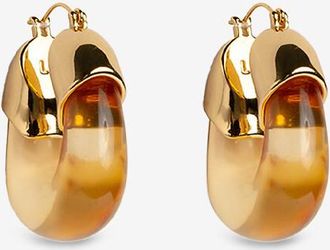 Lizzie Fortunato Creolen aus Harz und Messing Organic Hoops Honey