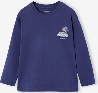 Vertbaudet Shirt mit Print f&uuml;r Jungen, Recycling-Baumwolle schieferblau