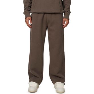 Good For Nothing Ribbed Emblem Split Hem Men Baggy Jogger in Brown at Nordstrom, Size Large Uk