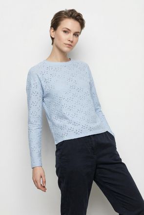 Only Langarmshirt ONLY ONLSMILLA LIFE L/S TOP JRS, Damen, Gr. XL, soft chambray, Jersey, Obermaterial: 95% Polyester, 5% Elasthan, unifarben, regular fit P