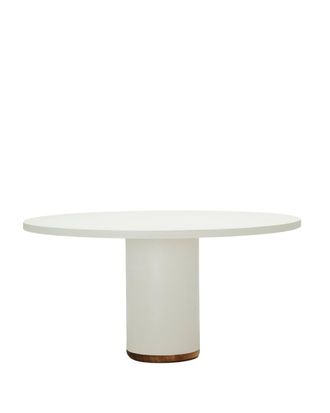 Hannun Mesa de comedor de microcemento en color blanco roto, 150cm