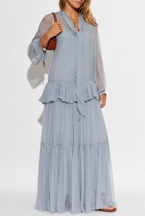 Chlo&eacute; Long-sleeve Dress, Womens, Blue