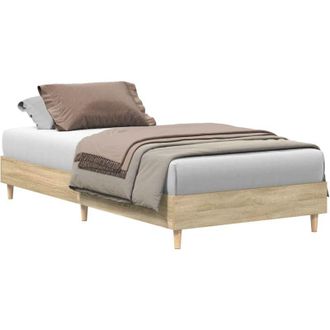 vidaXL Estructura De Cama Sin Colch&oacute;n Madera Roble Sonoma 90x190 Cm Vidaxl