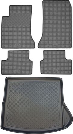 OEM Juego De Alfombrillas De Goma Para Coche Y Maletero Para Mercedes Cla Shooting Brake / Kombi (5 Puertas) De Enero De 2015 A Agosto De 2019