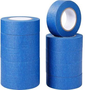 OEM Cinta Adhesiva Azul Para Pintar Y Decorar, Para Etiquetas, Pintura En Aerosol, Pintores, Manualidades, 10 Rollos, 24 Mm &times; 20 M