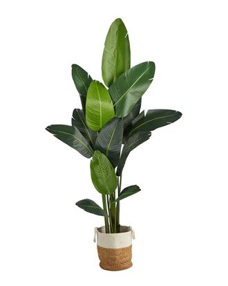 Nearly Natural 7Ft Artificial Travelers Palm Tree With Handmade Basket