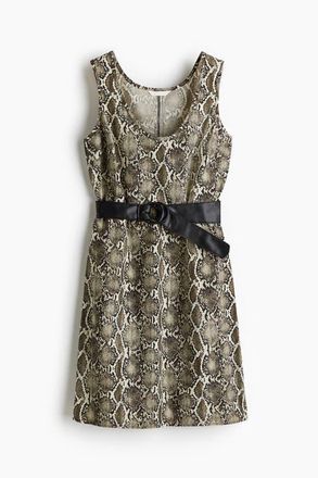 H&M Belted Dress in Light Beige/snakeskin Pattern at Nordstrom, Size Xx-Small