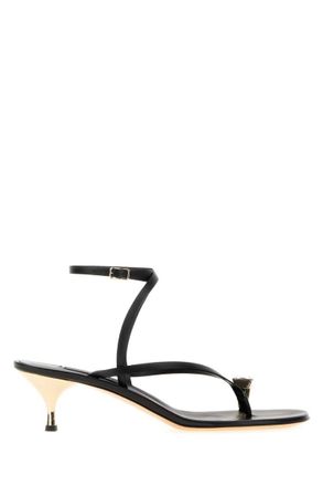 Casadei Black Solid Open Toe Heel