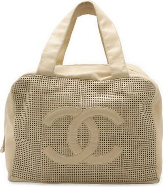 Chanel Pre-owned Handbags, female, Beige, Size: ONE SIZE Pre-owned Leather handbags