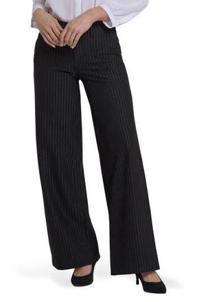 NYDJ Metallic Stripe Wide Leg Pants in Black at Nordstrom Rack, Size 6