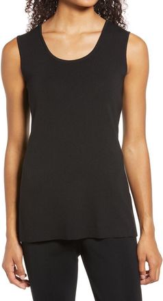 Ming Wang Scoop Neck Knit Tank in Black at Nordstrom, Size Medium