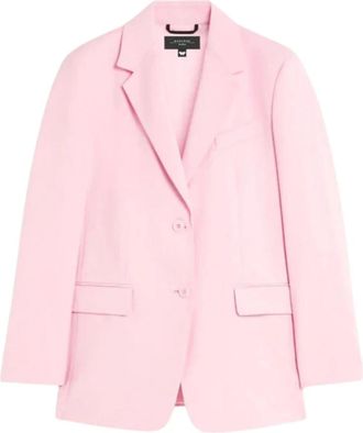 Max Mara Jassen, Dames, Roze, S, Katoen, Roze Katoenen Stretch Jas