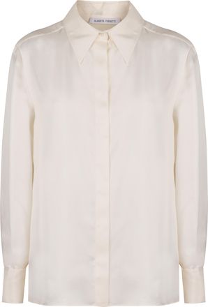Alberta Ferretti Alberta Ferretti Womens Silk Shirt - Ivory - Size EU 46 (Womens)