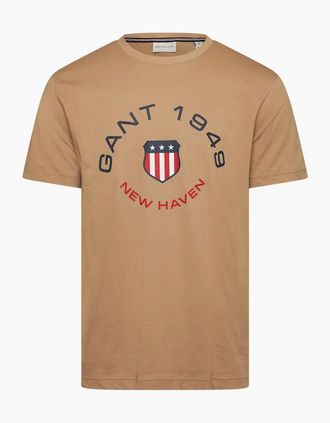 GANT Mens Graphic T - Shirt - Brown - Size: 38