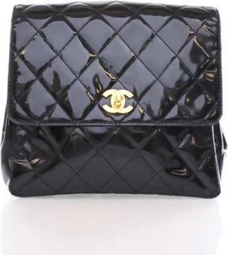Chanel Pre-owned Leather chanel-bags - Dames - Vintage Rugzakken - Zwart - ONE Size - Leer - Vintage
