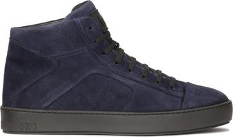 Kazar Donkerblauwe sneakers met hoge vetersluiting - Heren - Sneakers - Blauw - 44 EU - Su&egrave;de - Schoenen